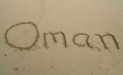 Schriftzug im Sand