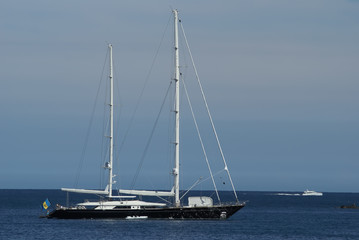 A sailing boat in Antibes (French Riviera - France)
