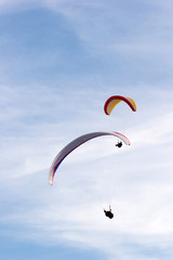 paragliders in the sky