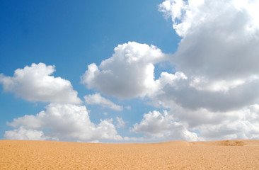 Fototapeta na wymiar pochmurne niebo z piasku na pierwszym planie