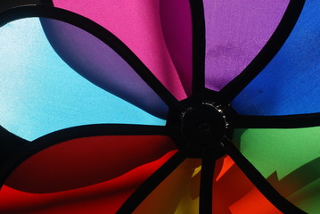 Colorful windmill display at  the store