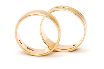 series object on white - wedding - two ring