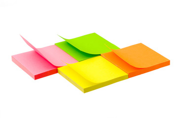 Sticky notes isolated on the white background