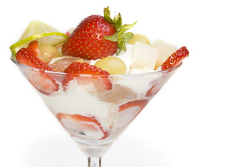 Ice Cream in bowl with fruits