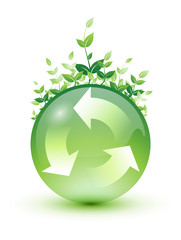 Logo recyclage à feuilles
