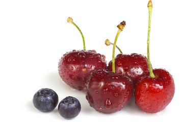Cherries abd blueberries