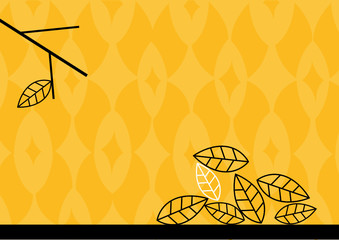 Illustration of autumn leafs on the ground. Vector