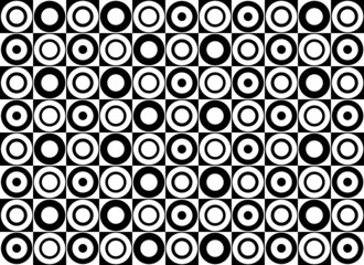 Black and white circle pattern. Vector art