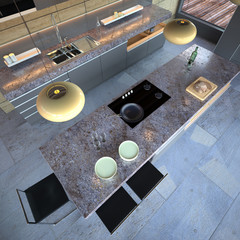 Luxury modern open-plan designer kitchen