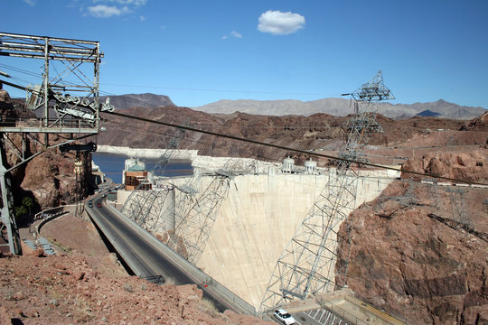 Hoover Dam located on the border of Nevada and Arizona.