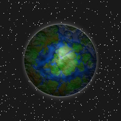 Green plant in space