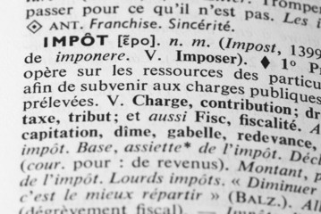 Fototapeta premium IMPOTS-DICTIONNAIRE