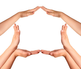 home symbol make from hands
