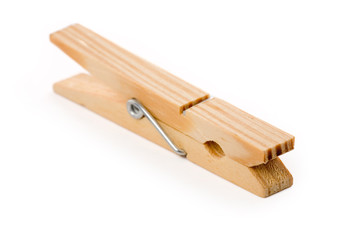 Clothespin with white background, close up shot