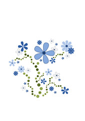 Hellblaue Blumendekoration 