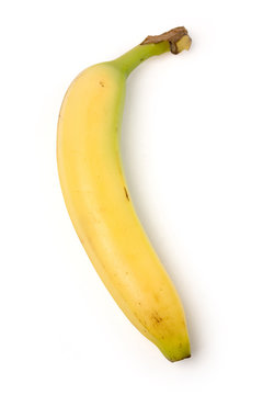 a yellow banana with white background
