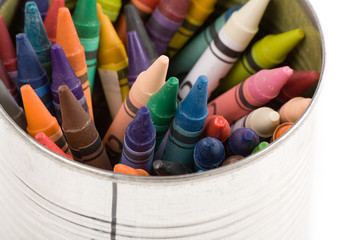 colorful Crayon close up shot