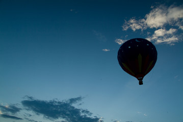 Silhoutte of hot air balloons at sunset in Vermont