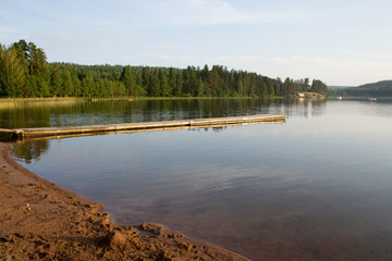 Flat Calm Lake Scene