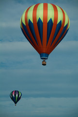 Hot Air Balloons in Flight on a blue sky day