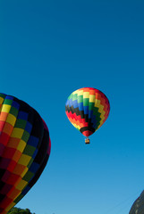Colorful Hot Air Balloons ascending in flight in Vermont