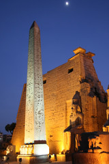Luxor Temple at Night - obrazy, fototapety, plakaty