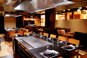 Interiors of japanese restaurant