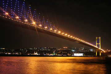 The Bosphorus Bridge that connects Europe and Asia.