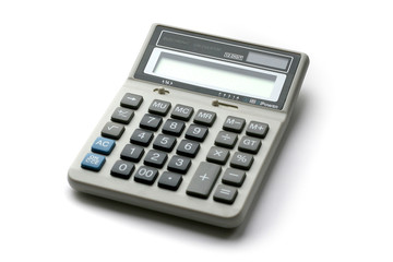 White calculator on white background