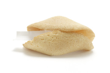 Fortune Cookie on White Background