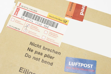 Closeup of Registered Mail