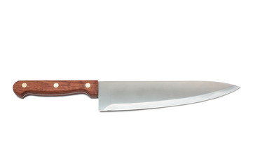 New kitchen knife on a white background