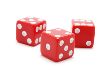 Red Dice on White Background