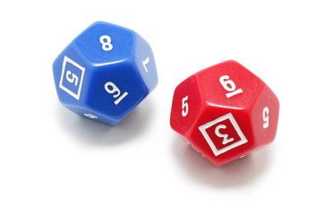 Number Dice on White Background