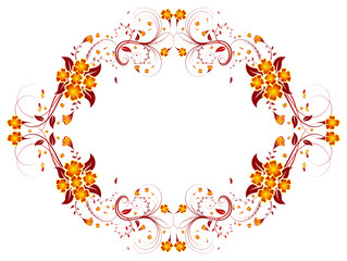 Abstract floral frame, element for design, vector illustration