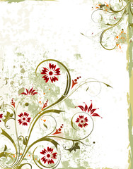 Grunge paint floral background , vector illustration