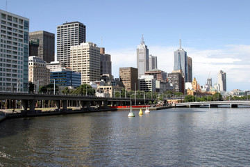 Fototapeta na wymiar Melbourne downtown, Australia, Yarra river