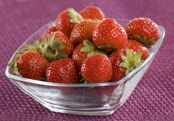 fresh strawberry fruit in a bowl close up