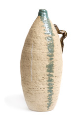 Clay jug, traditional, authentic, historic,isolated white