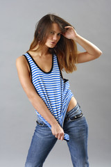 Photo-session in studio of the young girl