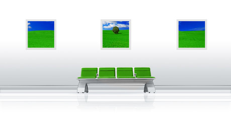 Airport Seats and 3 Windows