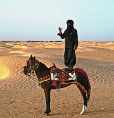 The black horseman on a horse