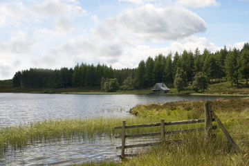 A peaceful inland Scottish Loch in Highland Perthshire