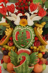 Artistic Asian fruit display