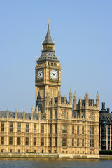 Fototapeta na wymiar London Parliament, east side, Big Ben in centre