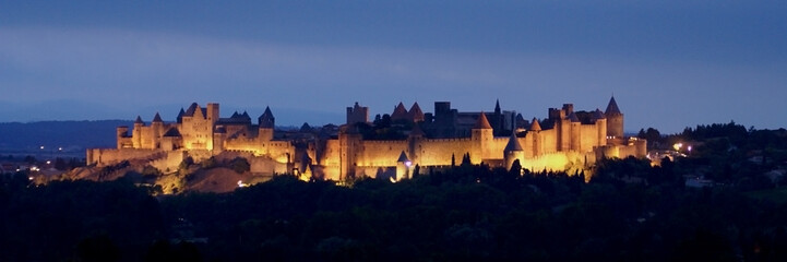 Naklejka premium Carcassonne la nuit