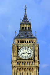Fototapeta na wymiar Close view of details of Big Ben, London Parliament