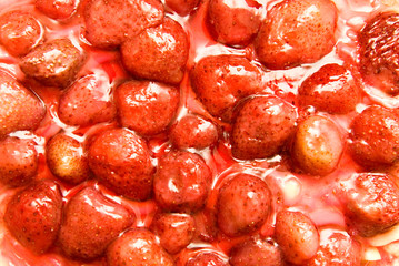 Strawberries pie. Background or texture.