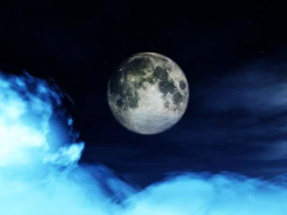 Wallpaper murals Full moon and trees Night Time