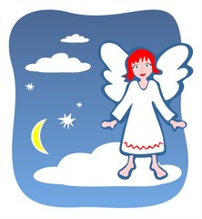 Angel on a cloud